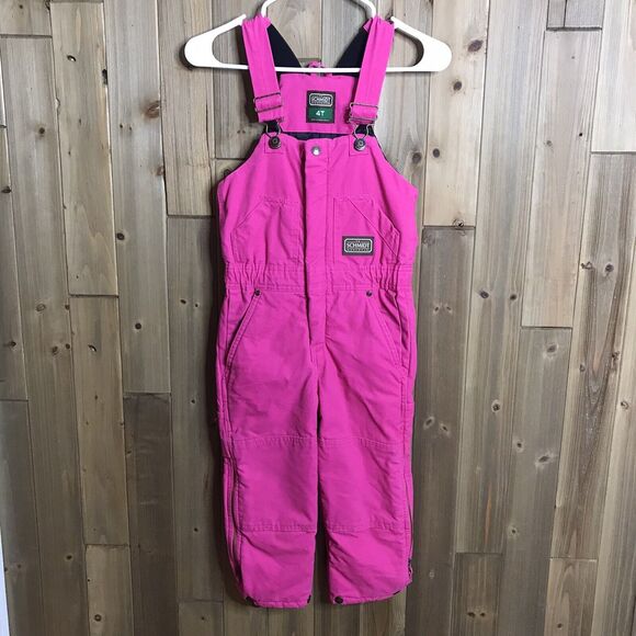 Schmidt Workwear For Kids Insulated Hot Pink Overalls Farm Barn Sz 4T - Picture 2 of 12